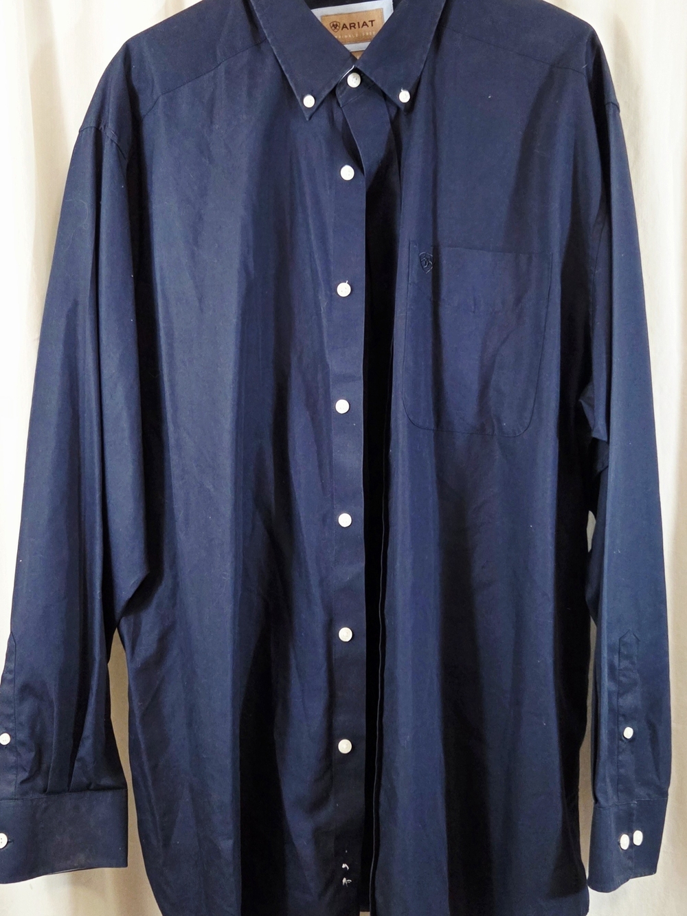 Ariat XL Navy Wrinkle-Free Button Down Long Sleeve Western Shirt
